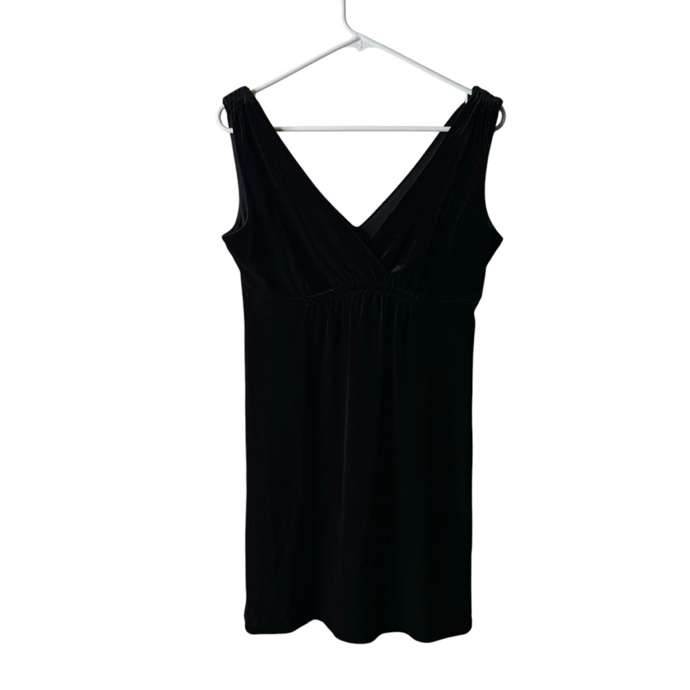 Vintage Old Navy Y2K 90s Black Velvet Goth Grunge Babydoll Tank Dress